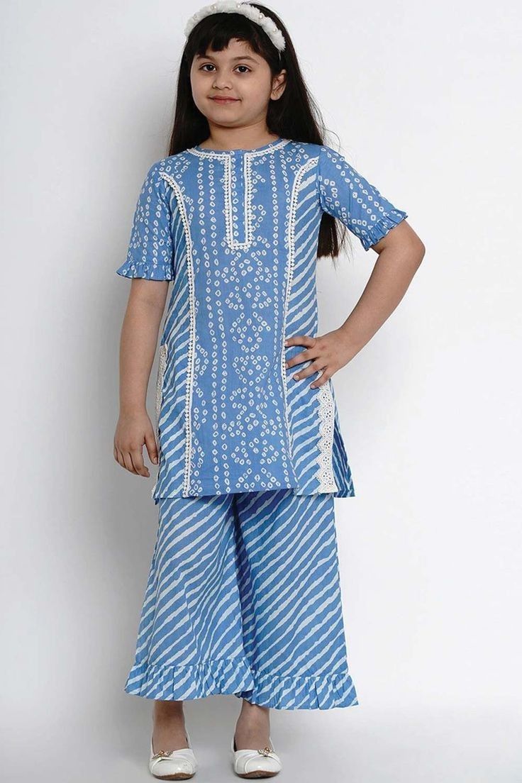 Girls Mustard Floral Print Frock & Pants Set – Festive Ethnic Wear