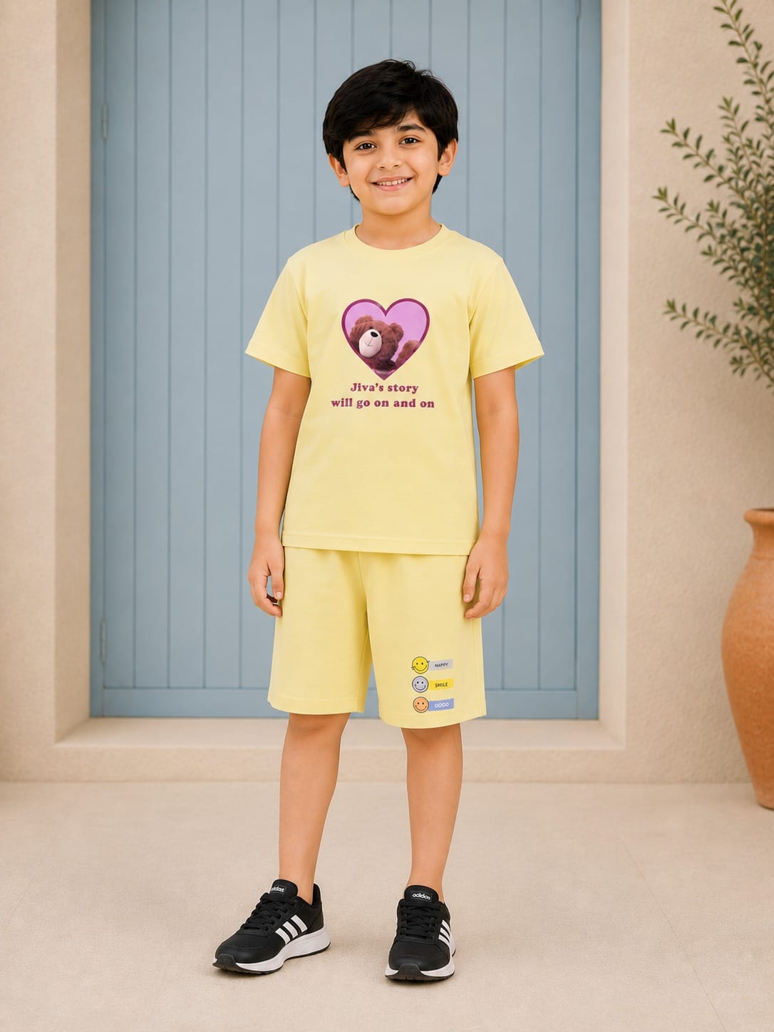 Boys Superhero Graphic Raglan T-Shirt & Shorts Set – Casual Everyday Style