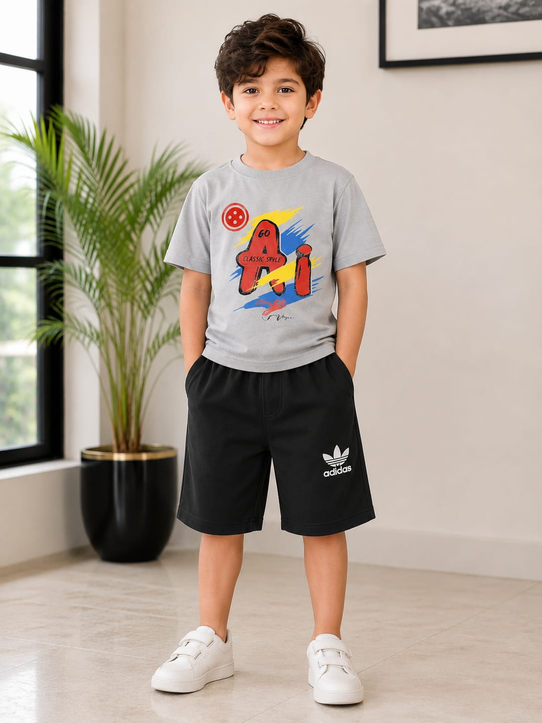 Boys Superhero Graphic Raglan T-Shirt & Shorts Set – Casual Everyday Style