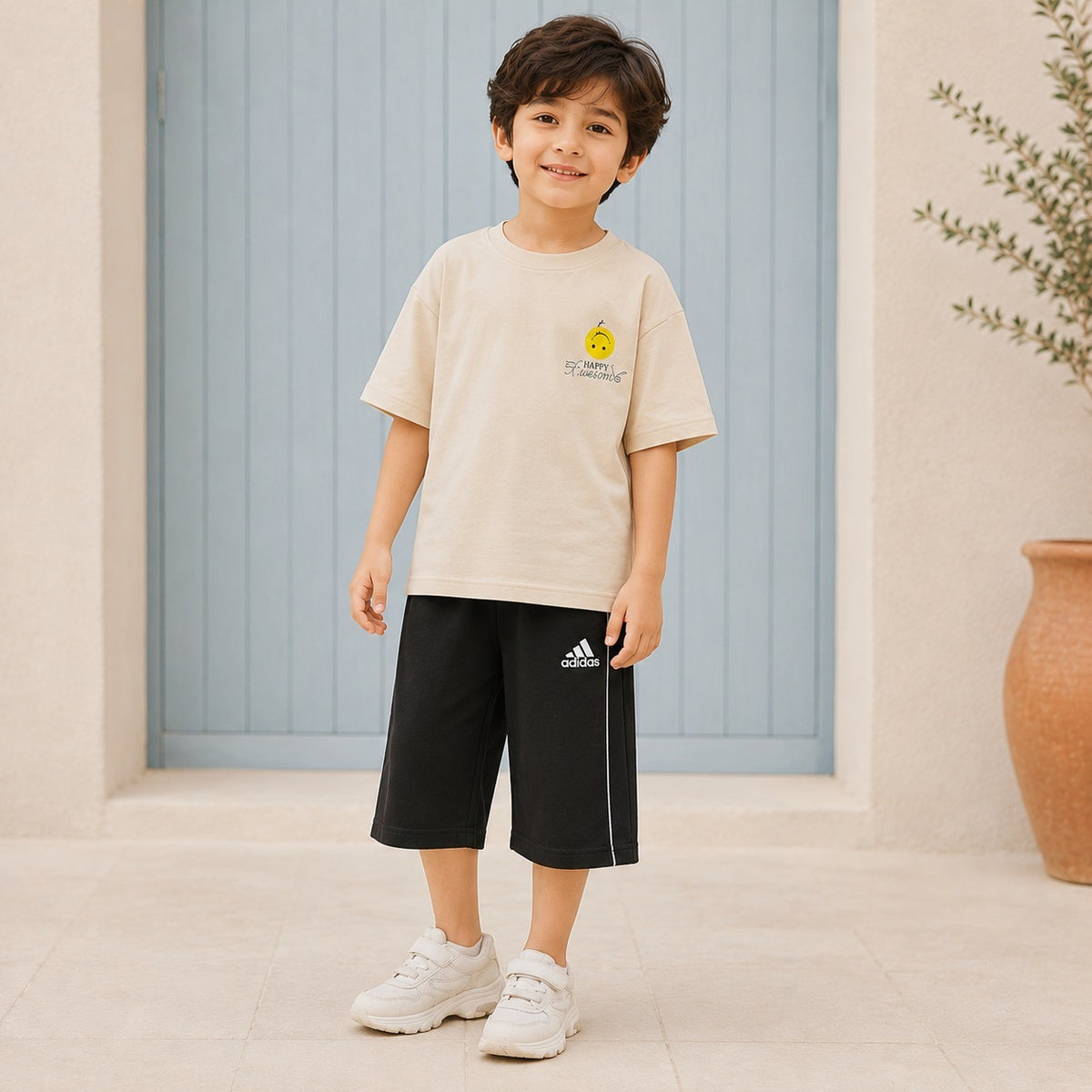 Boys Superhero Graphic Raglan T-Shirt & Shorts Set – Casual Everyday Style