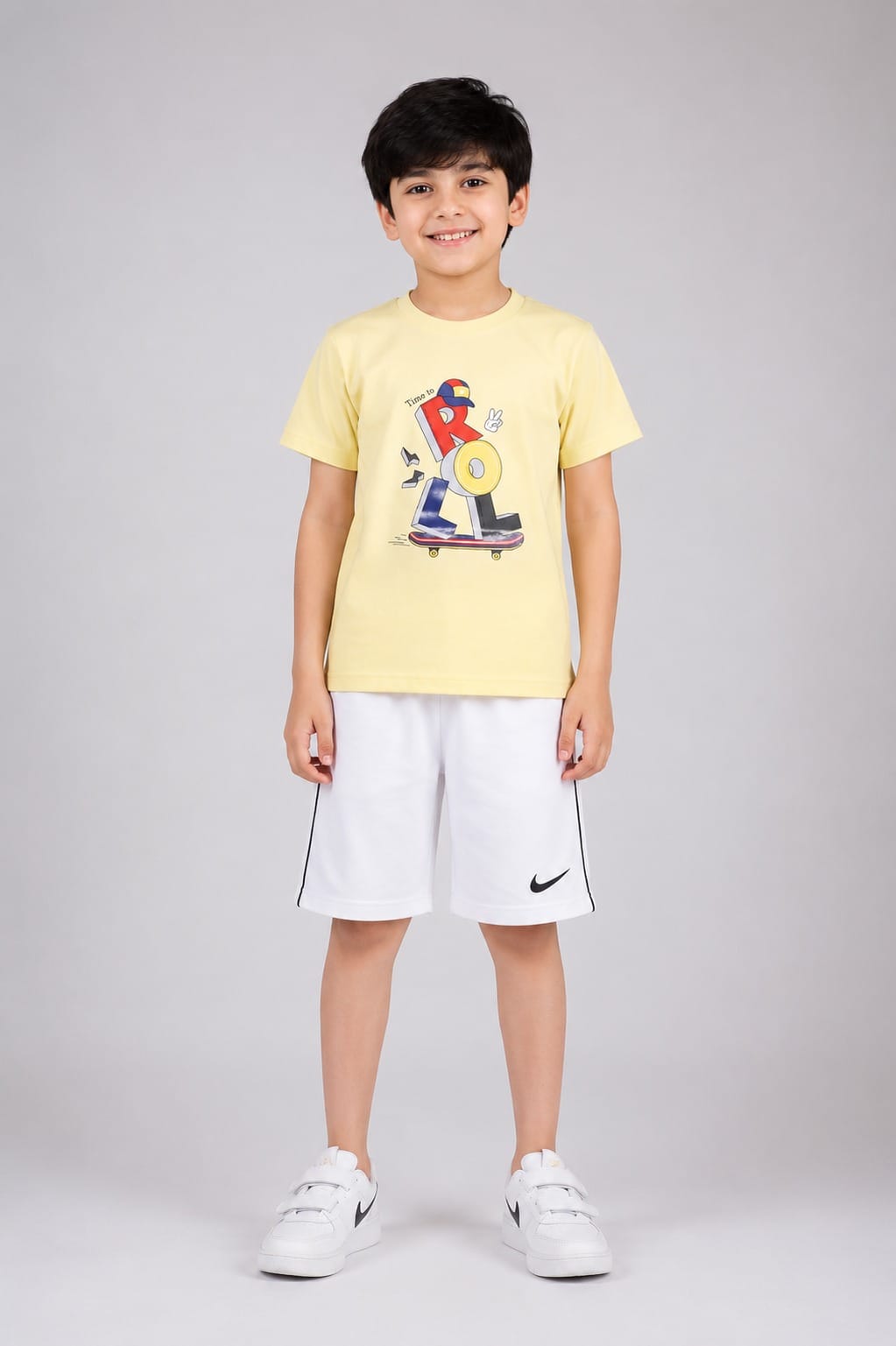 Boys Superhero Graphic Raglan T-Shirt & Shorts Set – Casual Everyday Style