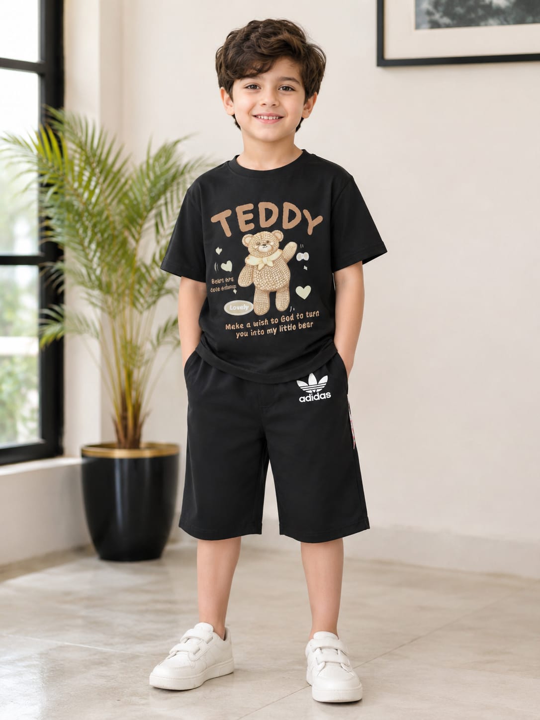 Boys Superhero Graphic Raglan T-Shirt & Shorts Set – Casual Everyday Style