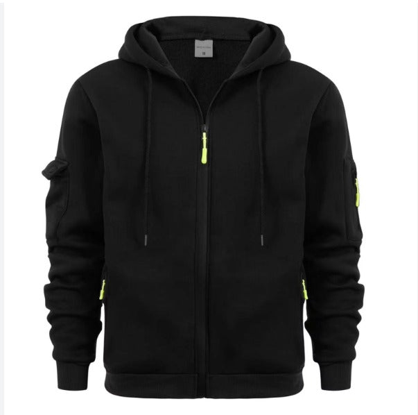 Men's Kangaroo Pocket Pullover Hoodie – Classic Text Logo Graphic (Multiple Colors)
