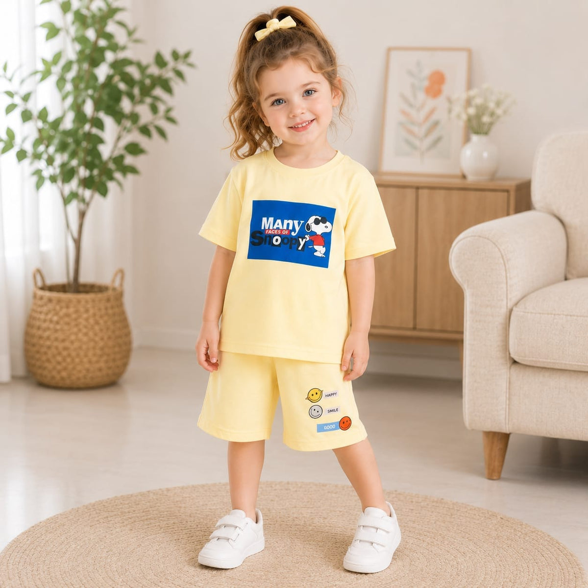 Girls "Sweet Summer" Fruit Graphic T-Shirt & Wide-Leg Pants Set – Cute 2-Piece Outfit