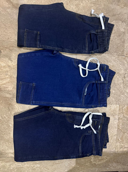 Men's Elastic Drawstring Denim Joggers – Slim Fit Casual Style